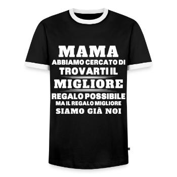 Donna Mamma Migliore Del Mondo Figlio Figlia Festa - Männer Kontrast-T-Shirt - Schwarz/Weiß - Vorne - AI Model Female 172 light (172cm) & AI Model Male 178 light (178cm)