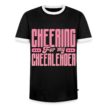 Cheer Maman Pom-pom girl Maman pom-pom girl - T-shirt contrasté Homme - noir/blanc - Devant - AI Model Female 172 light (172cm) & AI Model Male 178 light (178cm)