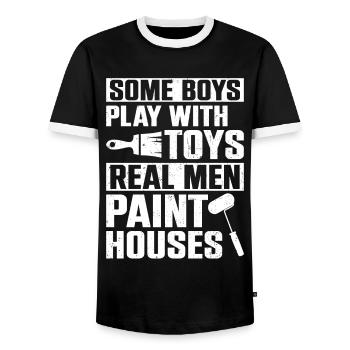 House Painter Decorator Some Boys - Männer Kontrast-T-Shirt - Schwarz/Weiß - Vorne - AI Model Female 172 light (172cm) & AI Model Male 178 light (178cm)