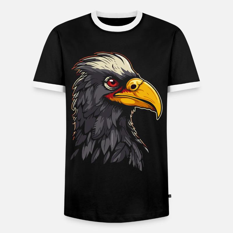 Raubvogel - Männer Kontrast-T-Shirt - Schwarz/Weiß