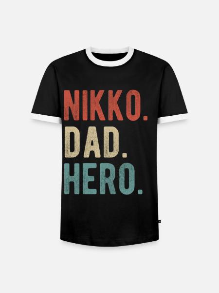 Nikko Papa Held - Männer Kontrast-T-Shirt - Schwarz/Weiß