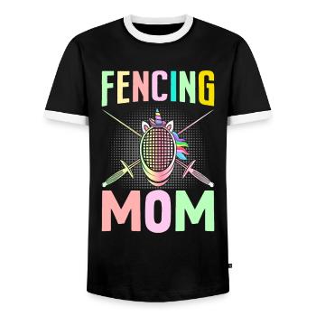 Fechterin Foil Saber Girl - Männer Kontrast-T-Shirt - Schwarz/Weiß - Vorne - AI Model Female 172 light (172cm) & AI Model Male 178 light (178cm)