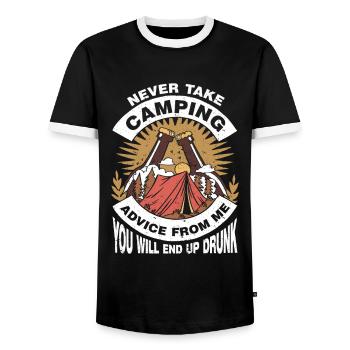 Camping Cadeau Campfire Nature Camper - T-shirt contrasté Homme - noir/blanc - Devant - AI Model Female 172 light (172cm) & AI Model Male 178 light (178cm)