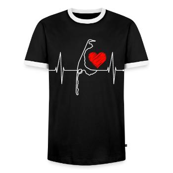Sylt Skyline Nordsee Herzschlag Nordfriesen Sylter - Männer Kontrast-T-Shirt - Schwarz/Weiß - Vorne - AI Model Female 172 light (172cm) & AI Model Male 178 light (178cm)