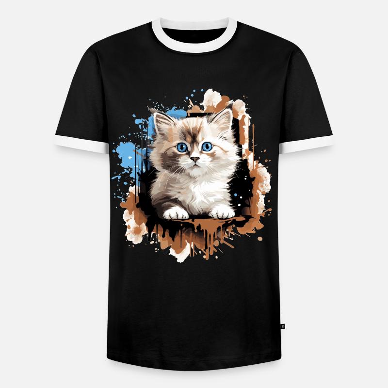 Ragdoll - Männer Kontrast-T-Shirt - Schwarz/Weiß