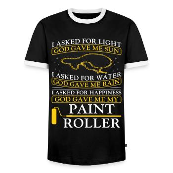 Peintre en bâtiment décorateur ai-je demandé - T-shirt contrasté Homme - noir/blanc - Devant - AI Model Female 172 light (172cm) & AI Model Male 178 light (178cm)