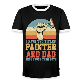 House Painter Decorator Dad Retro - Men's Ringer Shirt - black/white - Front - AI Model Female 172 light (172cm) & AI Model Male 178 light (178cm)