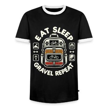 Manger Dormir Gravel Répéter - T-shirt contrasté Homme - noir/blanc - Devant - AI Model Female 172 light (172cm) & AI Model Male 178 light (178cm)
