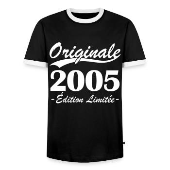 Originale 2005 édition limitée - T-shirt contrasté Homme - noir/blanc - Devant - AI Model Female 172 light (172cm) & AI Model Male 178 light (178cm)