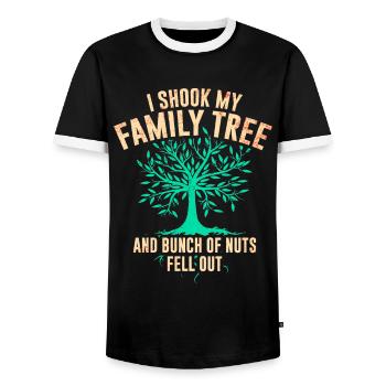 Genealogie Genetik Genealogist Vorfahren - Männer Kontrast-T-Shirt - Schwarz/Weiß - Vorne - AI Model Female 172 light (172cm) & AI Model Male 178 light (178cm)