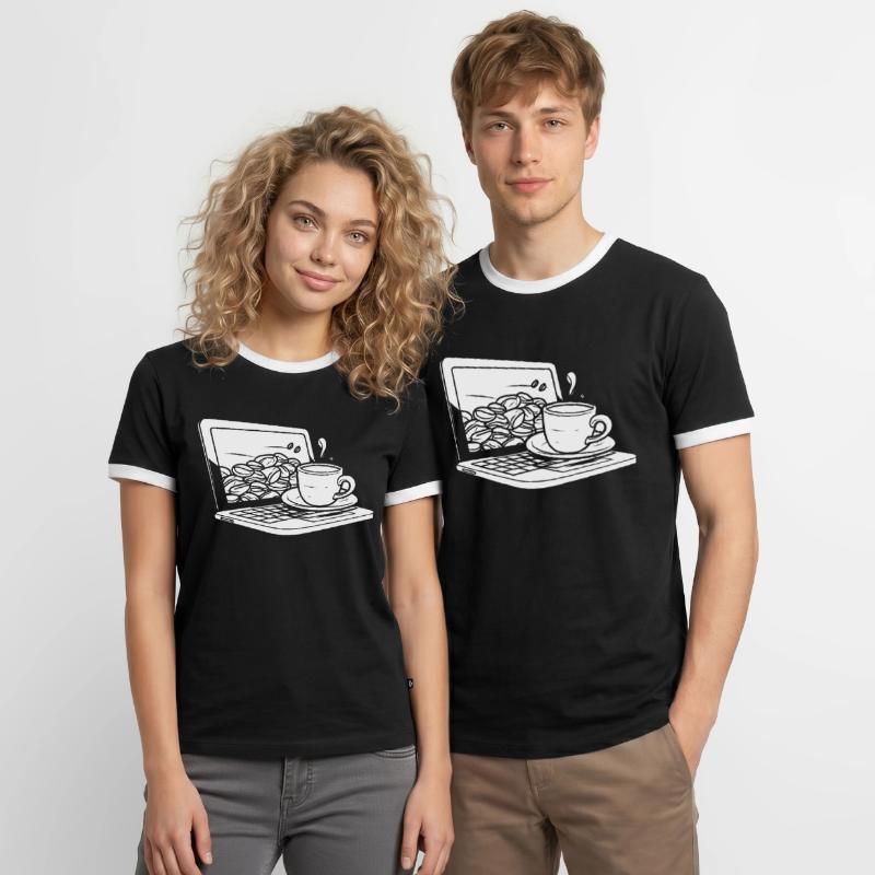Developer, Coder, Programmer, Coffee Men's Ringer Shirt