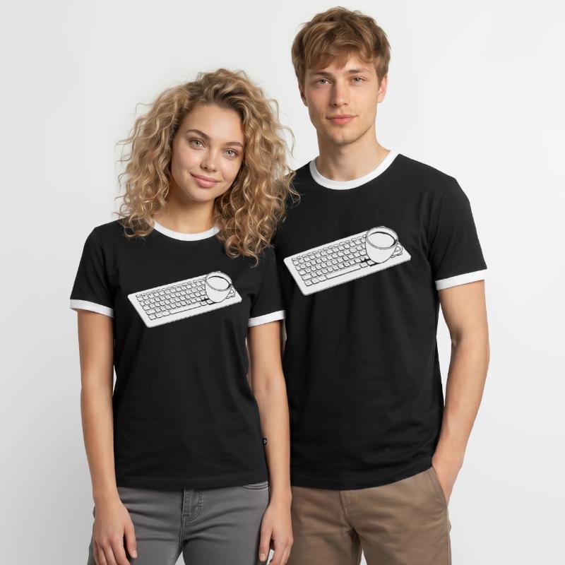 Developer, Coder, Programmer, Coffee Men's Ringer Shirt