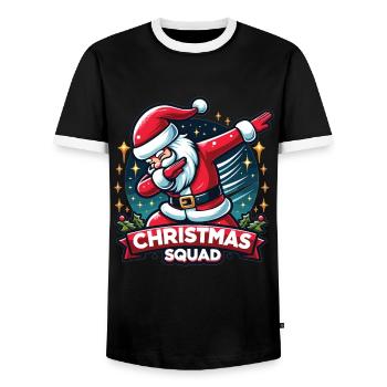 Christmas Squad - Men's Ringer Shirt - black/white - Front - AI Model Female 172 light (172cm) & AI Model Male 178 light (178cm)