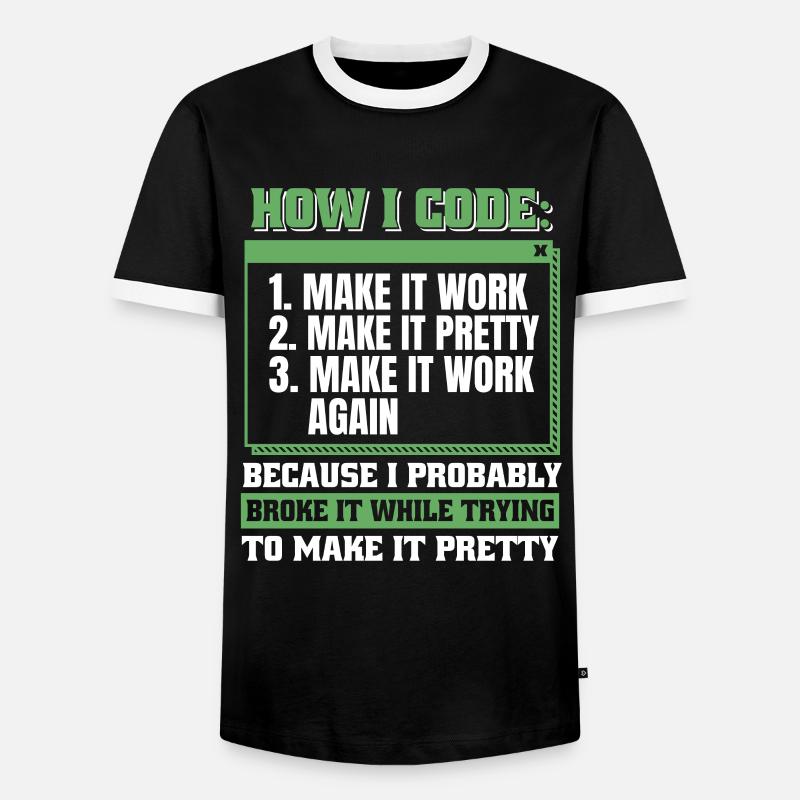 Developer, Coder, Programmer - Men's Ringer Shirt - black/white
