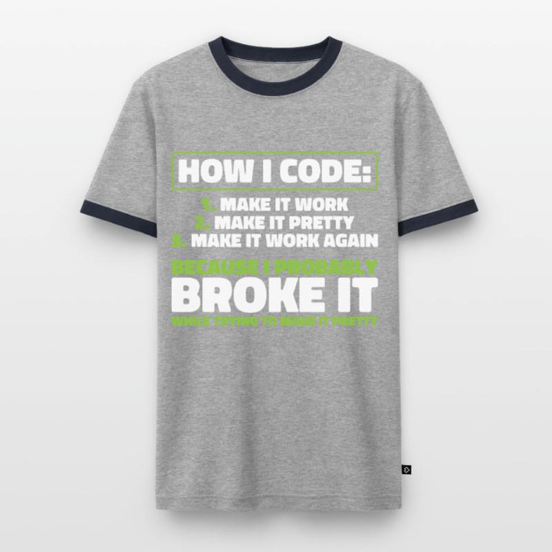 Developer, Coder, Programmer Men's Ringer Shirt