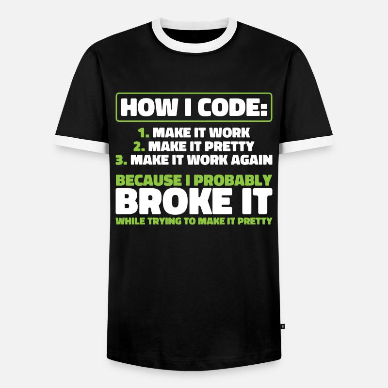 Developer, Coder, Programmer - Men's Ringer Shirt - black/white