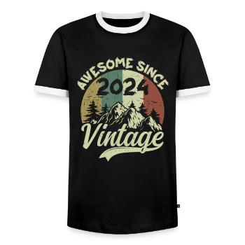 Jahrgang 2024 Geburtstagsgeschenk 2024 - Männer Kontrast-T-Shirt - Schwarz/Weiß - Vorne - AI Model Female 172 light (172cm) & AI Model Male 178 light (178cm)