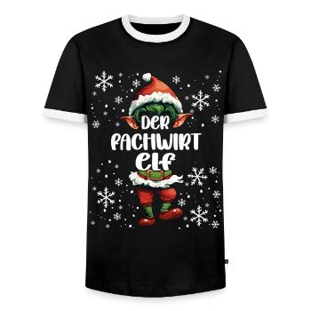 Weihnachtsoutfit Fachwirt Elf Wichtel - Männer Kontrast-T-Shirt - Schwarz/Weiß - Vorne - AI Model Female 172 light (172cm) & AI Model Male 178 light (178cm)