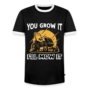 Tondeuse Vous la cultivez Je vais la tondre Elle aime la tonte du tracteur - T-shirt contrasté Homme - noir/blanc - Devant - AI Model Female 172 light (172cm) & AI Model Male 178 light (178cm)