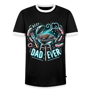 Best Dad Ever - Männer Kontrast-T-Shirt - Schwarz/Weiß - Vorne - AI Model Female 172 light (172cm) & AI Model Male 178 light (178cm)