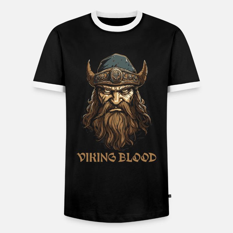Wikingerkrieger mit Wikingerblut - Männer Kontrast-T-Shirt - Schwarz/Weiß