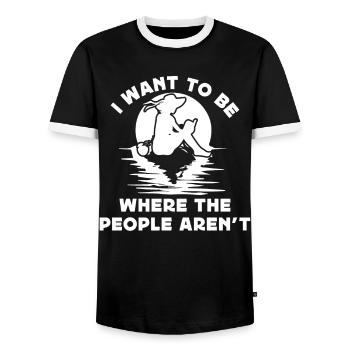 I want to be where the people aren't - Männer Kontrast-T-Shirt - Schwarz/Weiß - Vorne - AI Model Female 172 light (172cm) & AI Model Male 178 light (178cm)