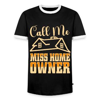 Neuer Hausbesitzer Hauswarmester Hausbesitzer - Männer Kontrast-T-Shirt - Schwarz/Weiß - Vorne - AI Model Female 172 light (172cm) & AI Model Male 178 light (178cm)
