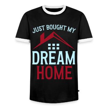 Neuer Hausbesitzer Hauswarmester Hausbesitzer - Männer Kontrast-T-Shirt - Schwarz/Weiß - Vorne - AI Model Female 172 light (172cm) & AI Model Male 178 light (178cm)