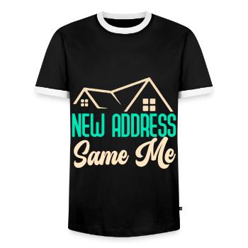 Neuer Hausbesitzer Hauswarmester Hausbesitzer - Männer Kontrast-T-Shirt - Schwarz/Weiß - Vorne - AI Model Female 172 light (172cm) & AI Model Male 178 light (178cm)