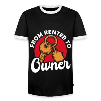 Neuer Hausbesitzer Hauswarmester Hausbesitzer - Männer Kontrast-T-Shirt - Schwarz/Weiß - Vorne - AI Model Female 172 light (172cm) & AI Model Male 178 light (178cm)