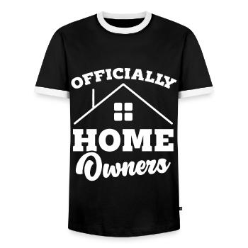 Neuer Hausbesitzer Hauswarmester Hausbesitzer - Männer Kontrast-T-Shirt - Schwarz/Weiß - Vorne - AI Model Female 172 light (172cm) & AI Model Male 178 light (178cm)