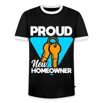 Neuer Hausbesitzer Hauswarmester Hausbesitzer - Männer Kontrast-T-Shirt - Schwarz/Weiß - Vorne - AI Model Female 172 light (172cm) & AI Model Male 178 light (178cm)