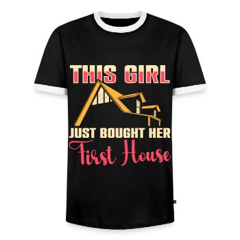 Neuer Hausbesitzer Hauswarmester Hausbesitzer - Männer Kontrast-T-Shirt - Schwarz/Weiß - Vorne - AI Model Female 172 light (172cm) & AI Model Male 178 light (178cm)