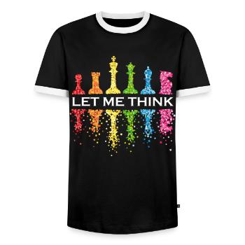 Chess Chess Tournament Chess Set LGBTQ Rainbow - Men's Ringer Shirt - black/white - Front - AI Model Female 172 light (172cm) & AI Model Male 178 light (178cm)