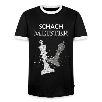Schachmeister Schachspieler Schach Schachtunier - Männer Kontrast-T-Shirt - Schwarz/Weiß - Vorne - AI Model Female 172 light (172cm) & AI Model Male 178 light (178cm)