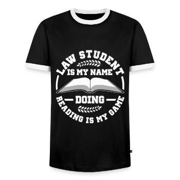 Anwalt - Männer Kontrast-T-Shirt - Schwarz/Weiß - Vorne - AI Model Female 172 light (172cm) & AI Model Male 178 light (178cm)