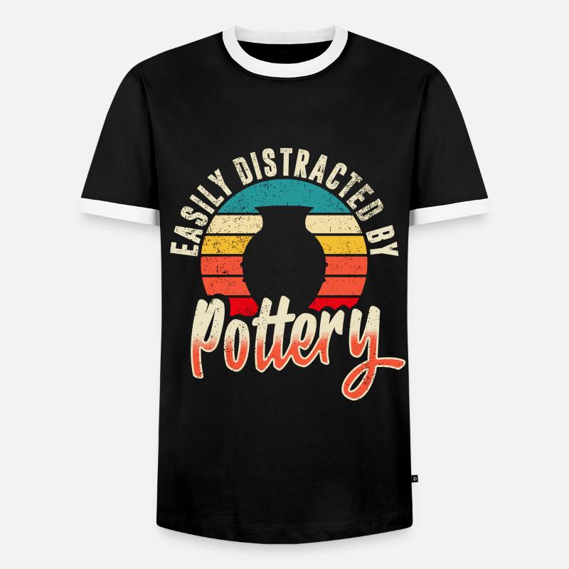 Ceramic Pottery Sculpture - Men's Ringer Shirt - black/white