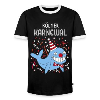 Kölner Karneval Fasching Konfetti Clown Närrin - Männer Kontrast-T-Shirt - Schwarz/Weiß - Vorne - AI Model Female 172 light (172cm) & AI Model Male 178 light (178cm)