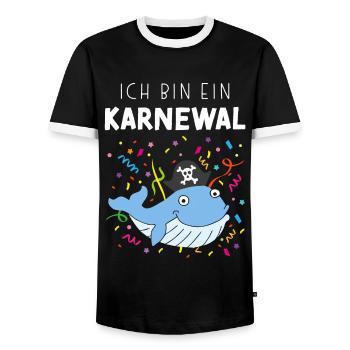 Ich bin ein Karnewal Karneval Konfetti Piraten - Männer Kontrast-T-Shirt - Schwarz/Weiß - Vorne - AI Model Female 172 light (172cm) & AI Model Male 178 light (178cm)