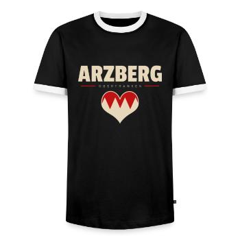 Arzberg Arzberch Dorf Stadt Fichtelgebirge - Männer Kontrast-T-Shirt - Schwarz/Weiß - Vorne - AI Model Female 172 light (172cm) & AI Model Male 178 light (178cm)