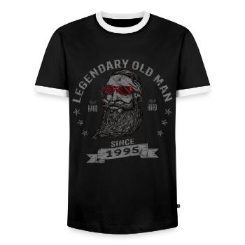 1995 Anniversaire Légendaire Vieil Homme - T-shirt contrasté Homme - noir/blanc - Devant - AI Model Female 172 light (172cm) & AI Model Male 178 light (178cm)