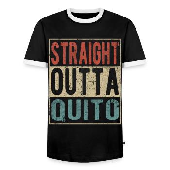Tout droit sorti de Quito - T-shirt contrasté Homme - noir/blanc - Devant - AI Model Female 172 light (172cm) & AI Model Male 178 light (178cm)