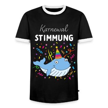 Karneval Fasching Fasnacht Konfetti Rosenmontag - Männer Kontrast-T-Shirt - Schwarz/Weiß - Vorne - AI Model Female 172 light (172cm) & AI Model Male 178 light (178cm)