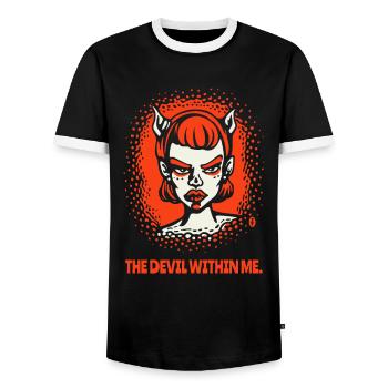 Le diable en moi - T-shirt contrasté Homme - noir/blanc - Devant - AI Model Female 172 light (172cm) & AI Model Male 178 light (178cm)