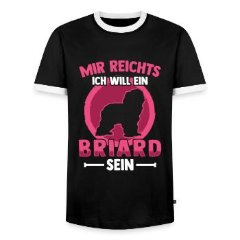 Ich will ein Briard sein Berger de Brie - Männer Kontrast-T-Shirt - Schwarz/Weiß - Vorne - AI Model Female 172 light (172cm) & AI Model Male 178 light (178cm)