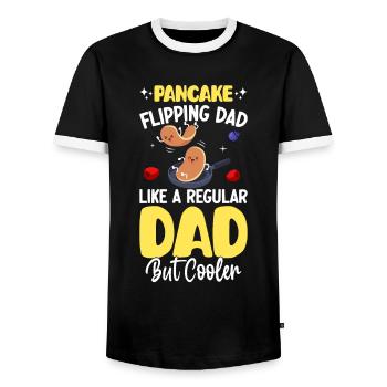 Funny Pancake Maker - Men's Ringer Shirt - black/white - Front - AI Model Female 172 light (172cm) & AI Model Male 178 light (178cm)