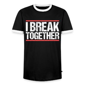 I break together Denglisch - Männer Kontrast-T-Shirt - Schwarz/Weiß - Vorne - AI Model Female 172 light (172cm) & AI Model Male 178 light (178cm)