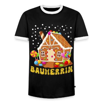 Lebkuchenhaus Bauherrin Lebkuchengebäck Backen - Männer Kontrast-T-Shirt - Schwarz/Weiß - Vorne - AI Model Female 172 light (172cm) & AI Model Male 178 light (178cm)