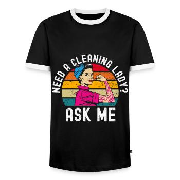 Housekeeping Week Geschenke Reinigungsliebhaber - Männer Kontrast-T-Shirt - Schwarz/Weiß - Vorne - AI Model Female 172 light (172cm) & AI Model Male 178 light (178cm)