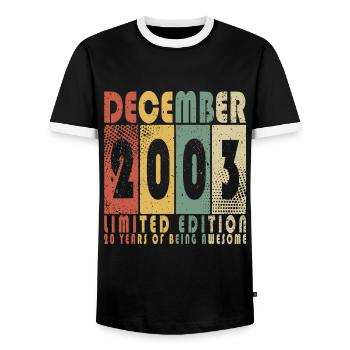 December 2003 Special Edition - Men's Ringer Shirt - black/white - Front - AI Model Female 172 light (172cm) & AI Model Male 178 light (178cm)